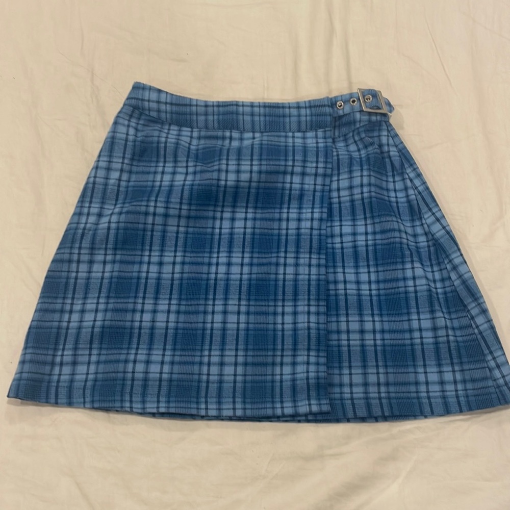 Brandy Melville Small Plaid Blue Skirt